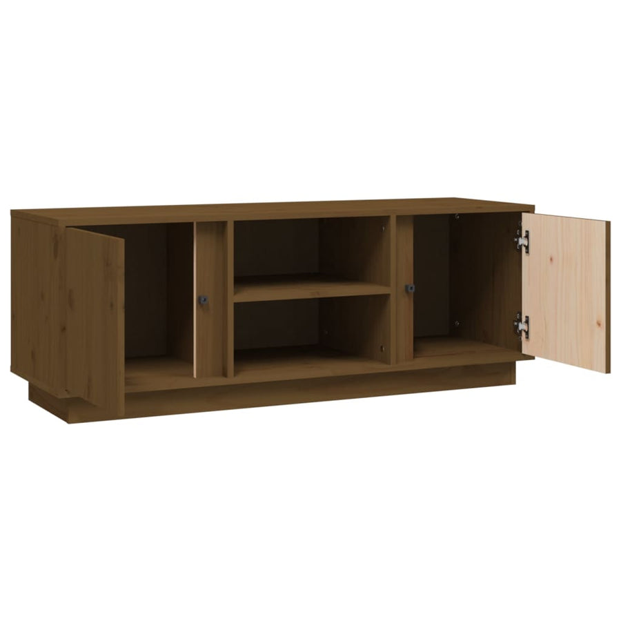 Tv-Meubel 0X35X40,5 Cm Massief Grenenhout Honingbruin