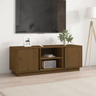 TV cabinet 110x35x40.5 cm solid pine honey brown