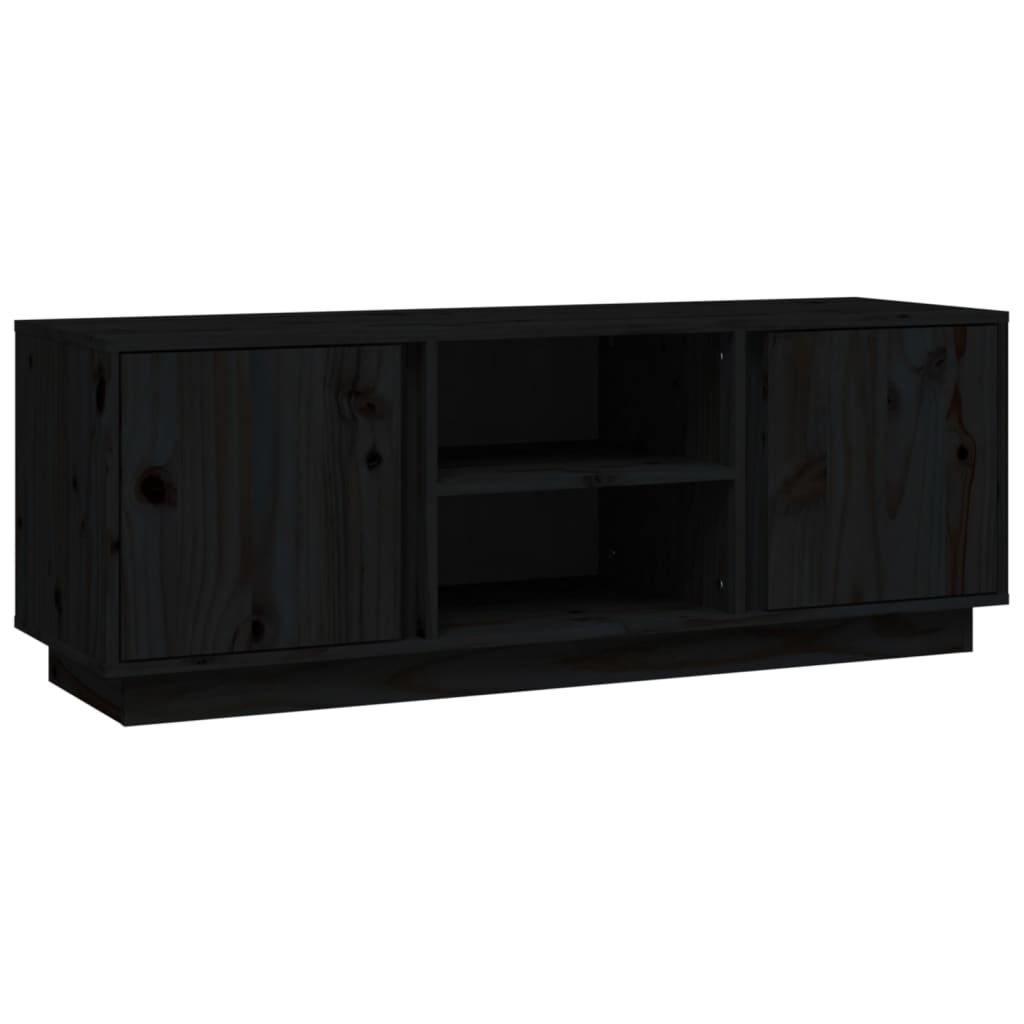 Tv-meubel 110x35x40,5 cm massief grenenhout zwart
