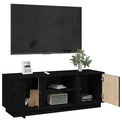 Tv-meubel 110x35x40,5 cm massief grenenhout zwart