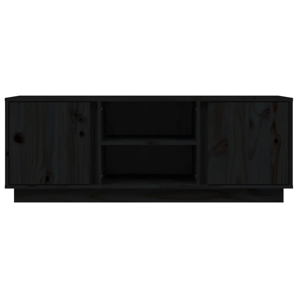 Tv-meubel 110x35x40,5 cm massief grenenhout zwart