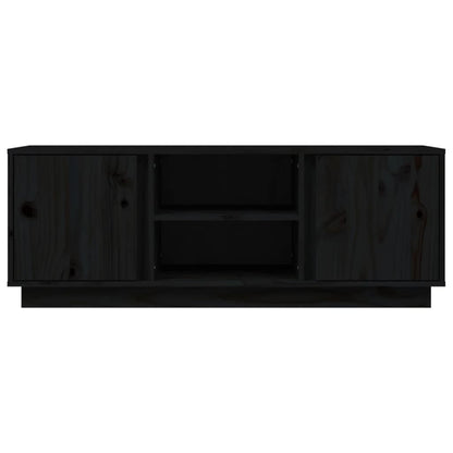 Tv-meubel 110x35x40,5 cm massief grenenhout zwart