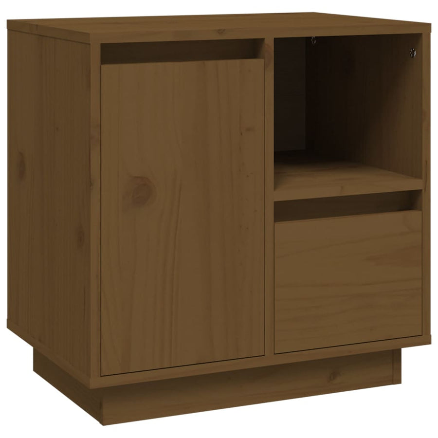 Nachtkastje 50X34X50 Cm Massief Grenenhout Honingbruin