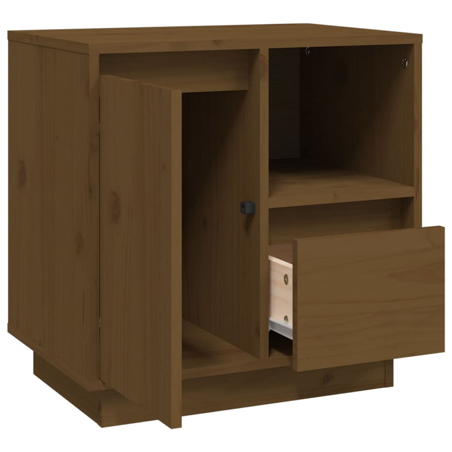 Nachtkastje 50X34X50 Cm Massief Grenenhout Honingbruin