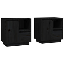 Nachtkastjes 2 St 50X34X50 Cm Massief Grenenhout Zwart