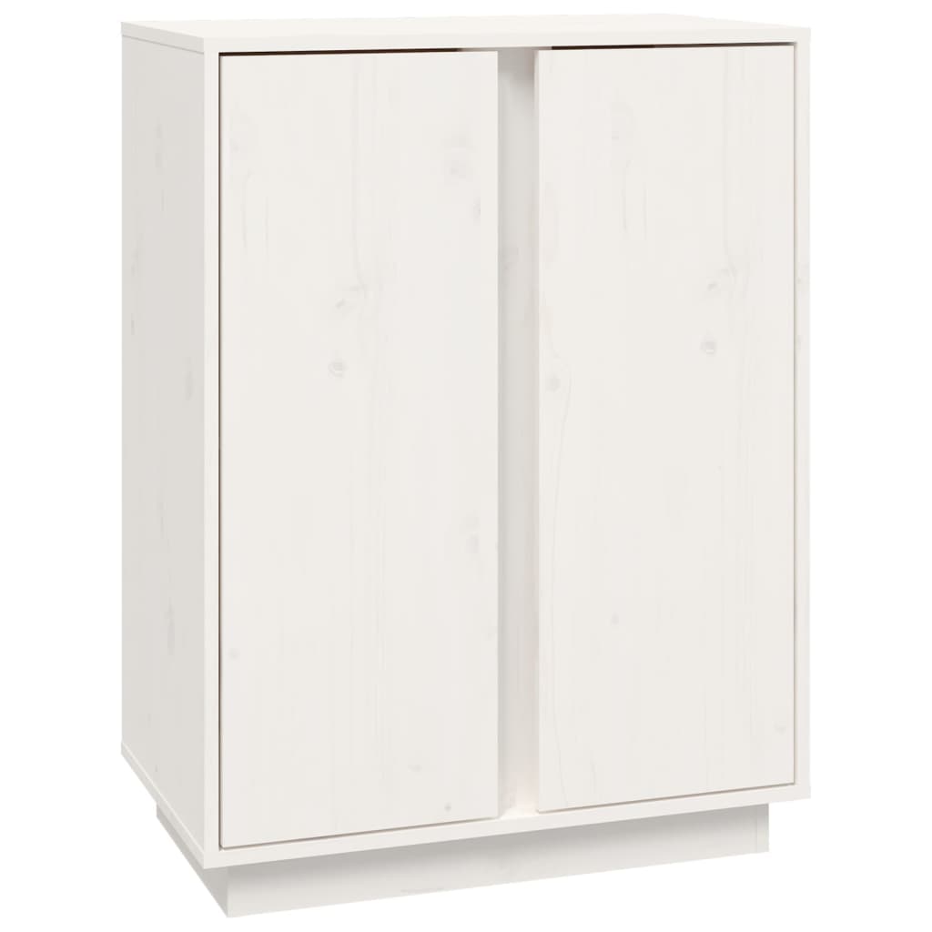 Dressoir 60X35X80 Cm Massief Grenenhout Wit