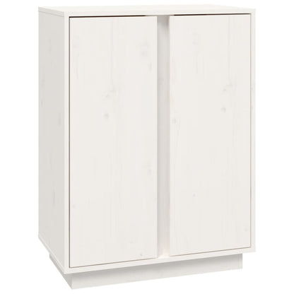 Dressoir 60X35X80 Cm Massief Grenenhout Wit