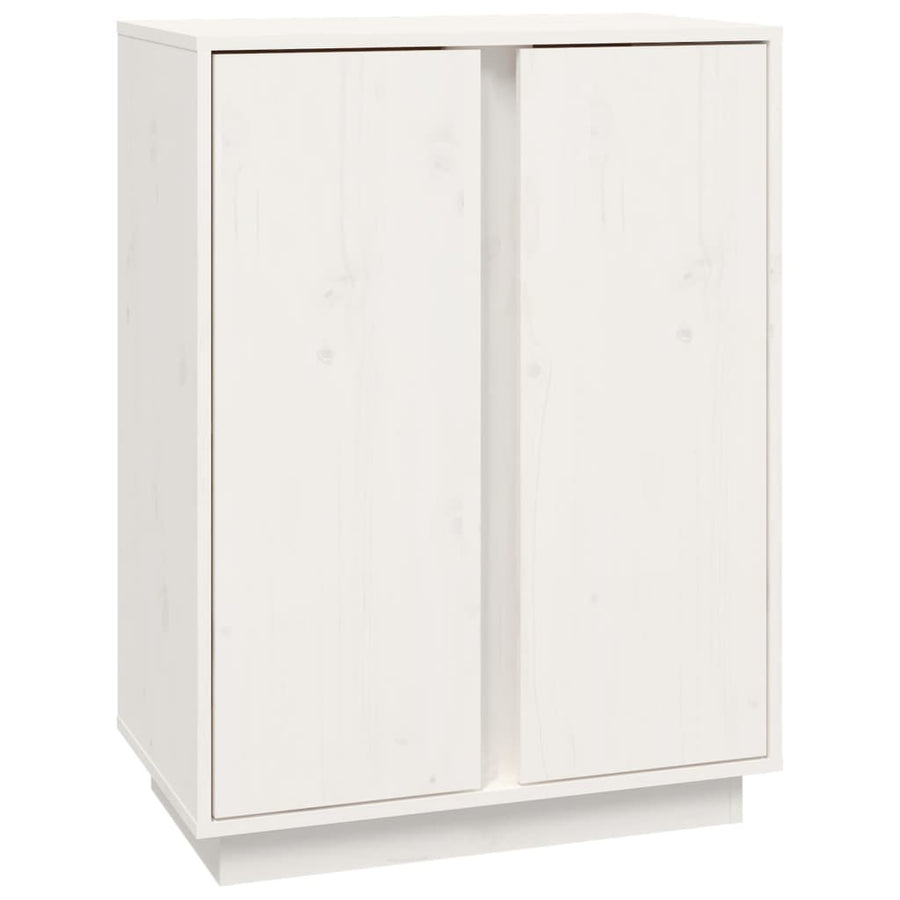 Dressoir 60X35X80 Cm Massief Grenenhout Wit