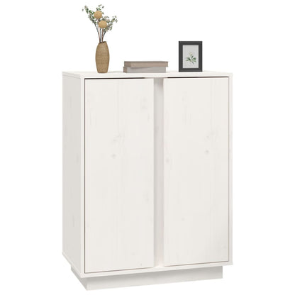 Dressoir 60X35X80 Cm Massief Grenenhout Wit