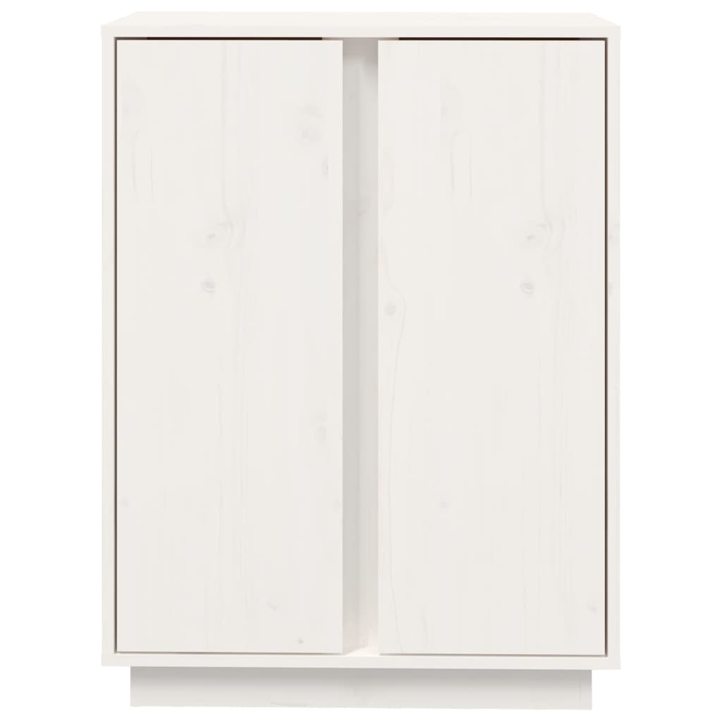 Dressoir 60X35X80 Cm Massief Grenenhout Wit