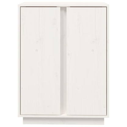 Dressoir 60X35X80 Cm Massief Grenenhout Wit