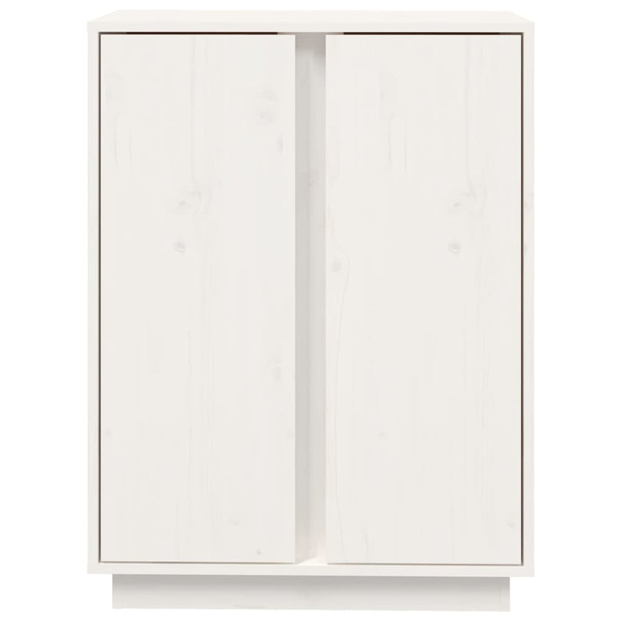Dressoir 60X35X80 Cm Massief Grenenhout Wit