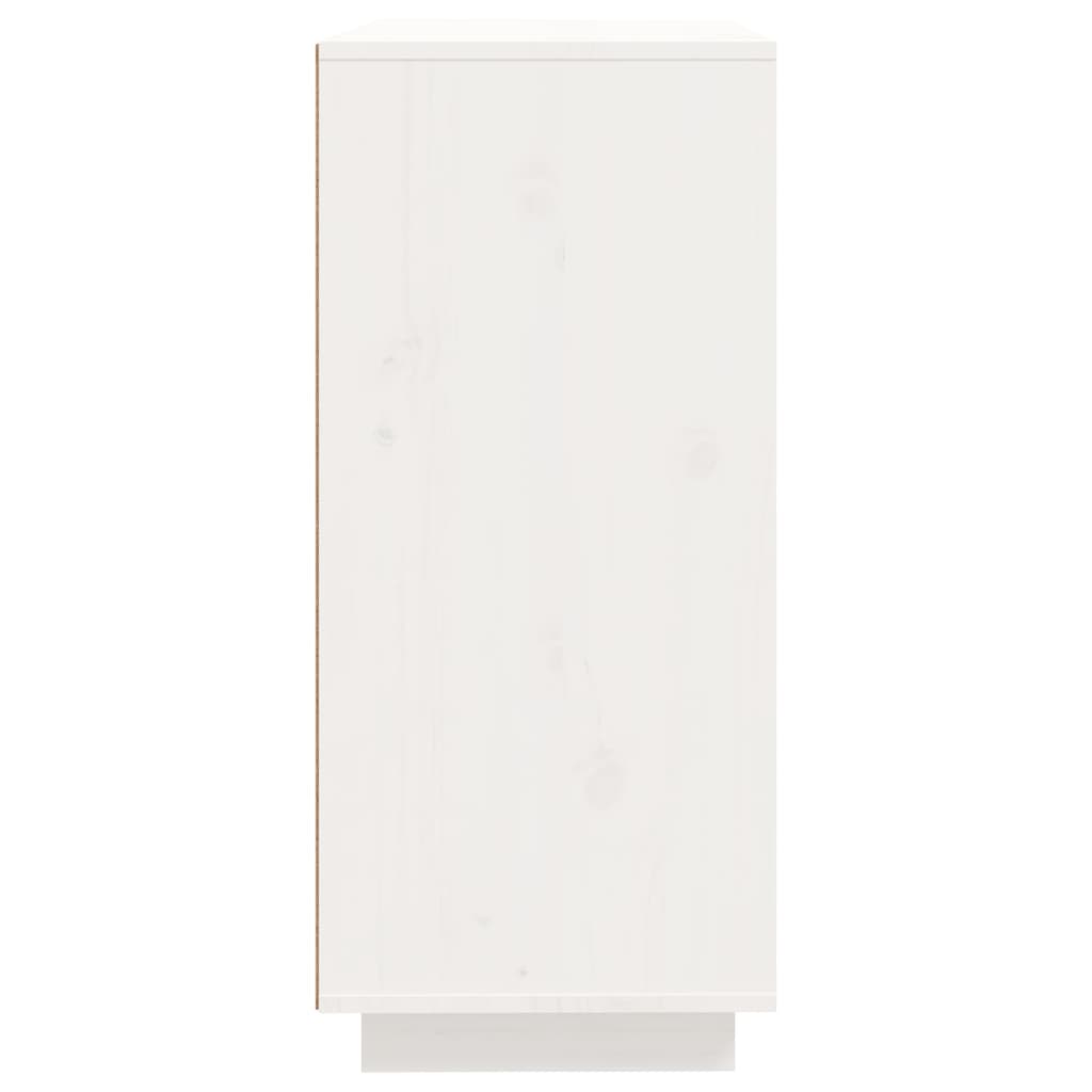 Dressoir 60X35X80 Cm Massief Grenenhout Wit