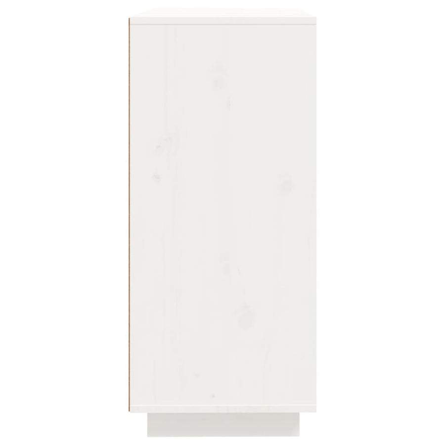 Dressoir 60X35X80 Cm Massief Grenenhout Wit
