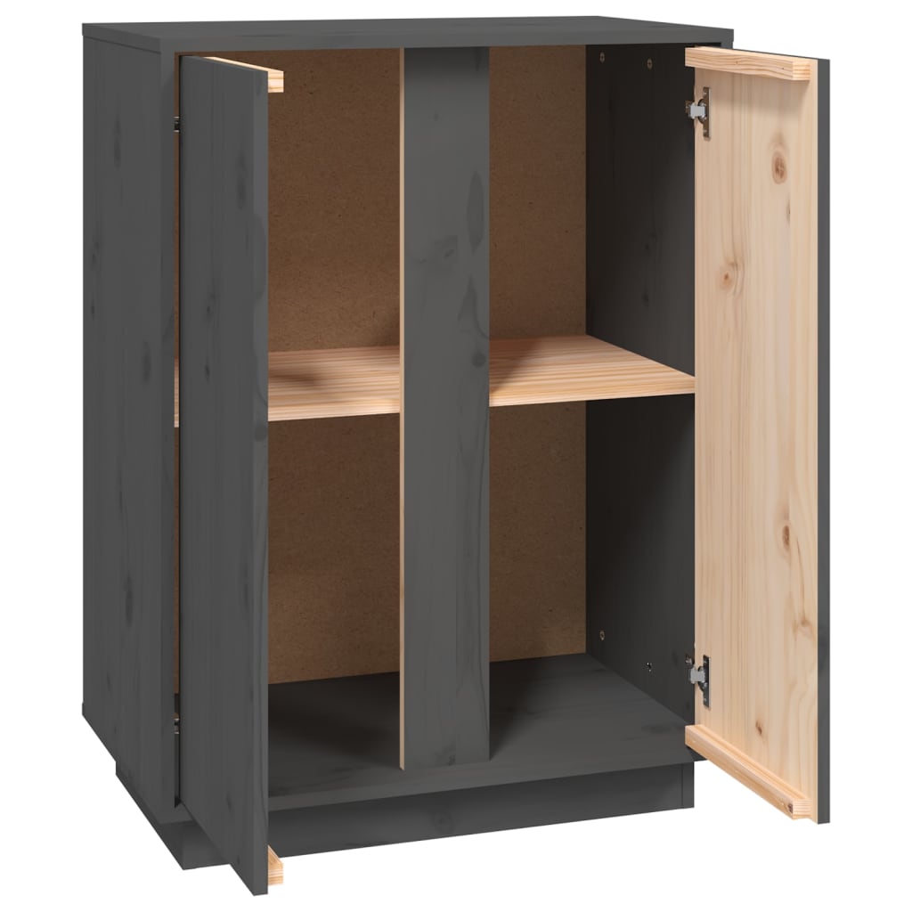 Dressoir 60X35X80 Cm Massief Grenenhout Grijs