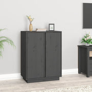 Dressoir 60x35x80 cm massief grenenhout grijs wandmontage