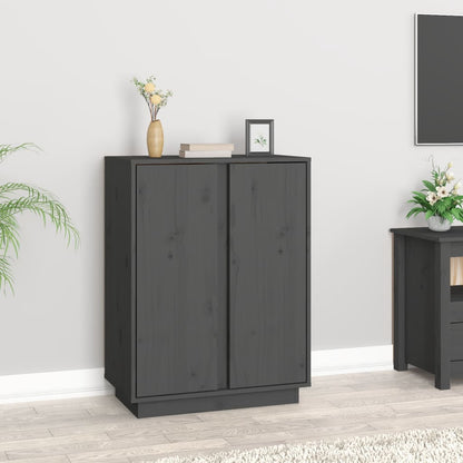 Dressoir 60X35X80 Cm Massief Grenenhout Grijs