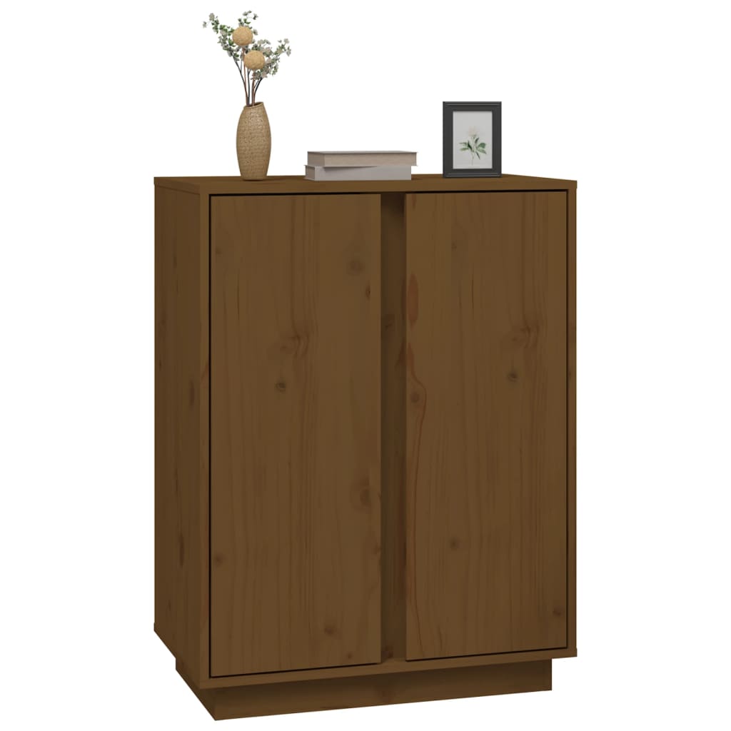 Dressoir 60X35X80 Cm Massief Grenenhout Honingbruin