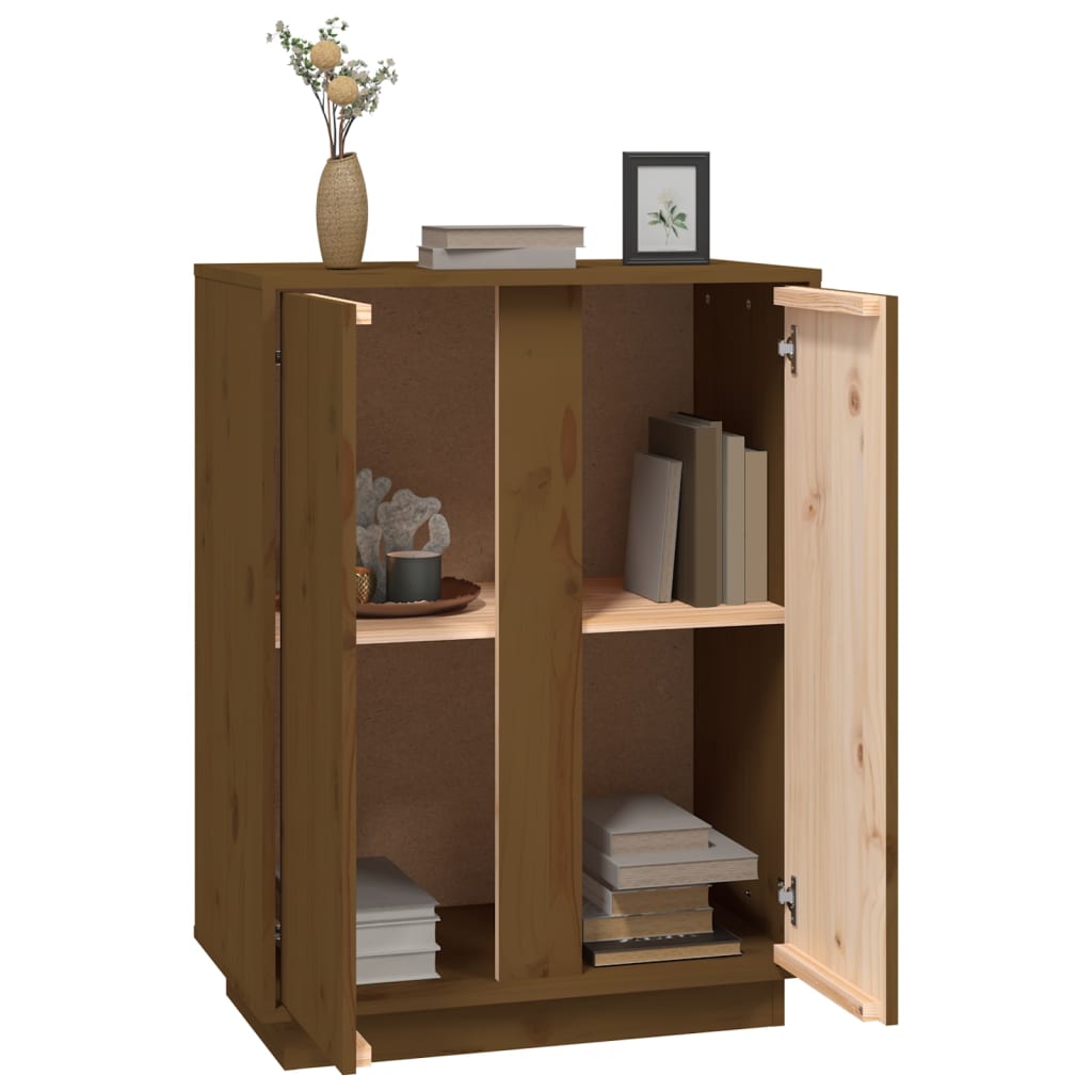 Dressoir 60X35X80 Cm Massief Grenenhout Honingbruin