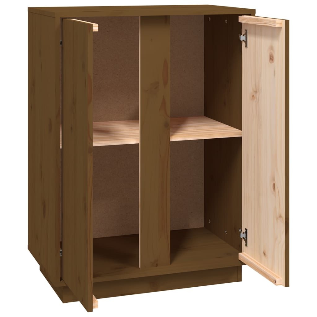Dressoir 60X35X80 Cm Massief Grenenhout Honingbruin