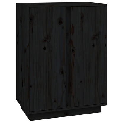 Dressoir 60X35X80 Cm Massief Grenenhout Zwart