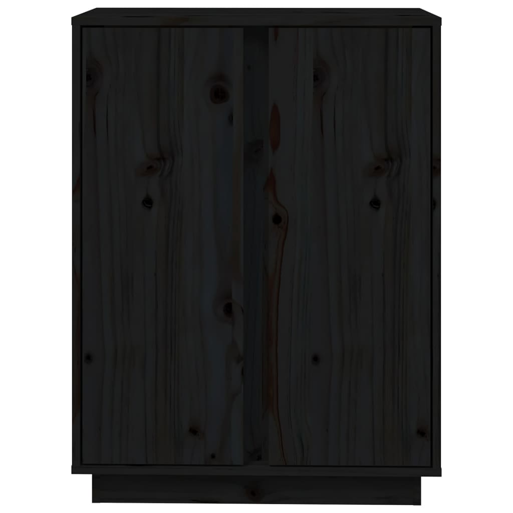 Dressoir 60X35X80 Cm Massief Grenenhout Zwart