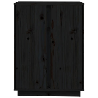Dressoir 60X35X80 Cm Massief Grenenhout Zwart