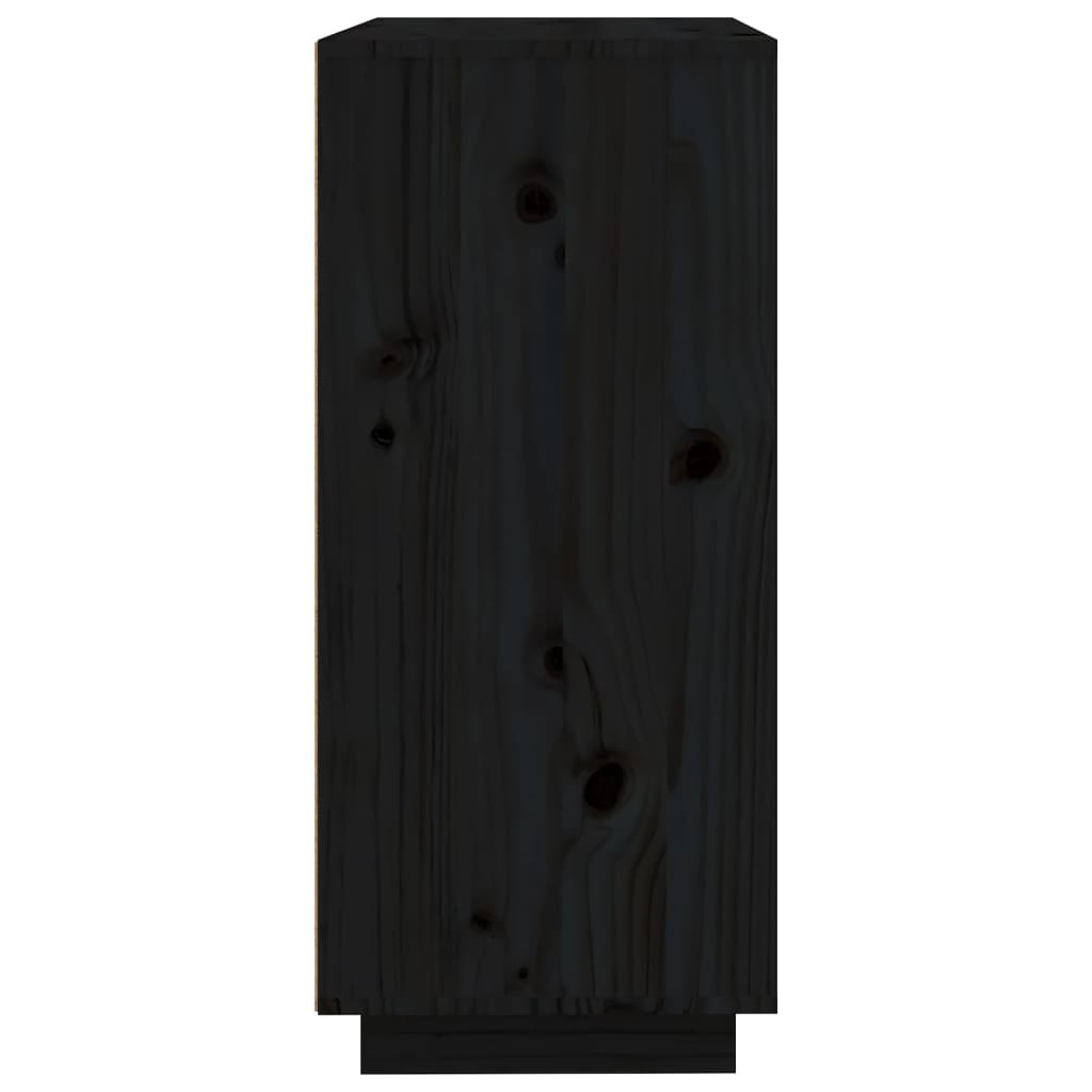 Dressoir 60X35X80 Cm Massief Grenenhout Zwart