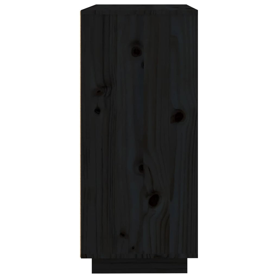 Dressoir 60X35X80 Cm Massief Grenenhout Zwart