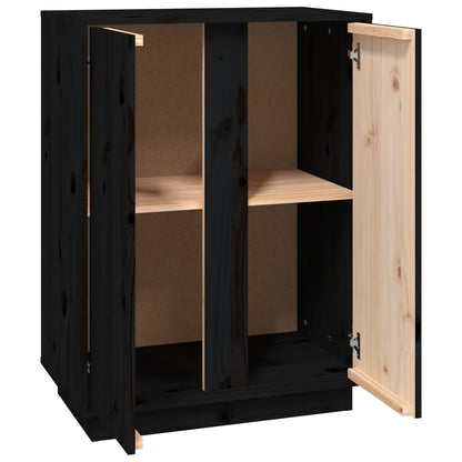 Dressoir 60X35X80 Cm Massief Grenenhout Zwart
