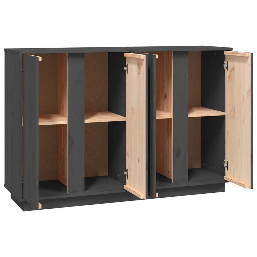 Dressoir 120X35X80 Cm Massief Grenenhout Grijs