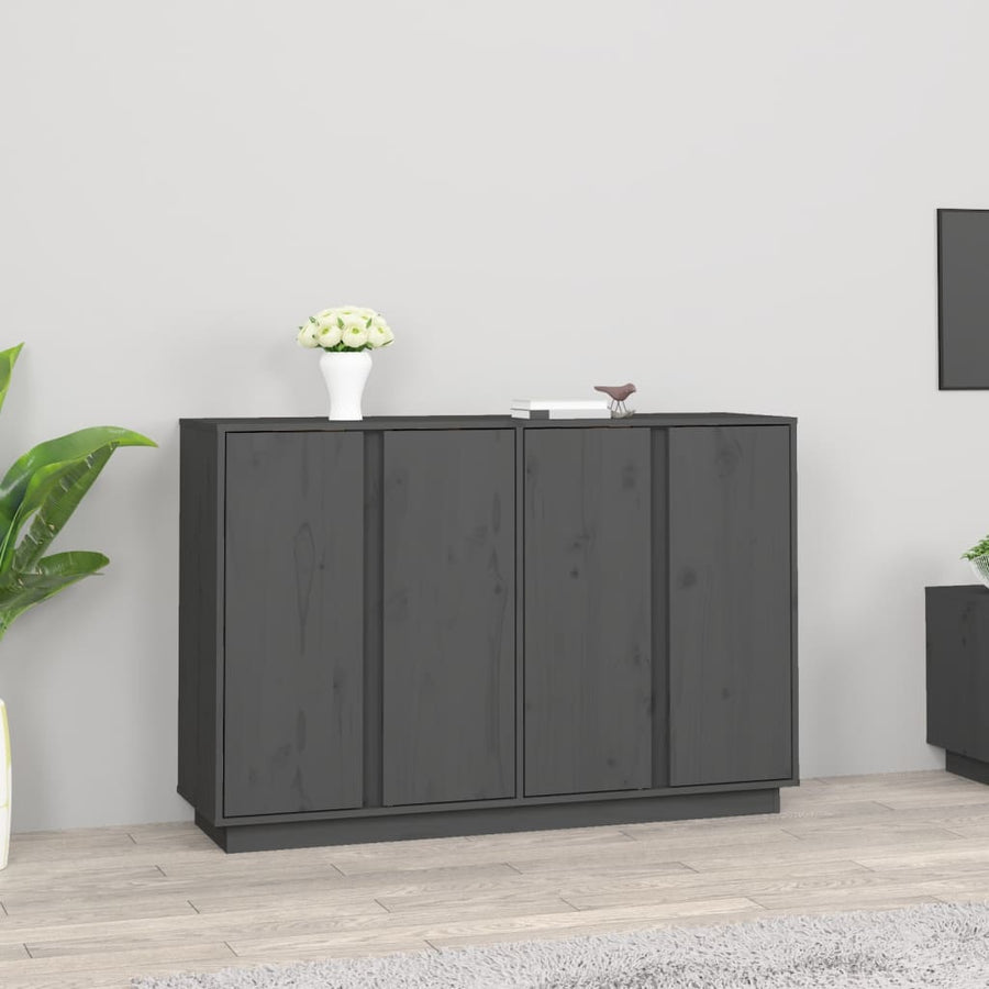 Dressoir 120X35X80 Cm Massief Grenenhout Grijs