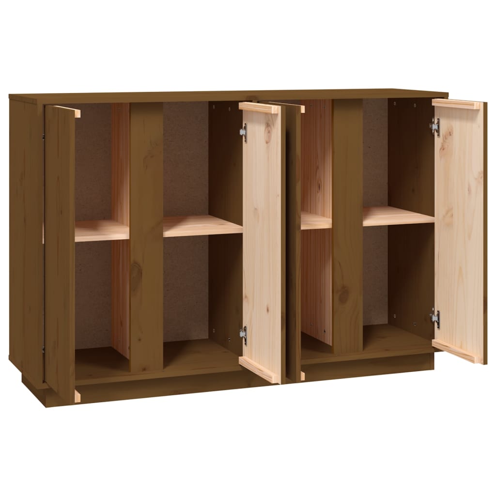 Dressoir 120X35X80 Cm Massief Grenenhout Honingbruin