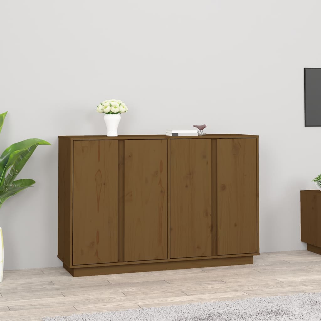 Dressoir 120X35X80 Cm Massief Grenenhout Honingbruin