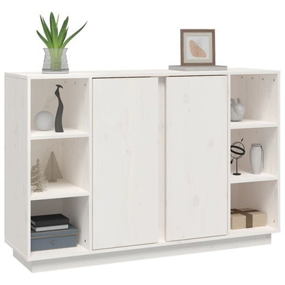 Dressoir 120X35X80 Cm Massief Grenenhout Wit