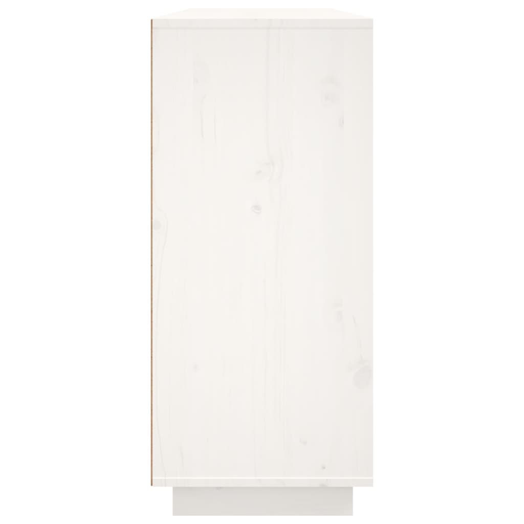 Dressoir 120X35X80 Cm Massief Grenenhout Wit