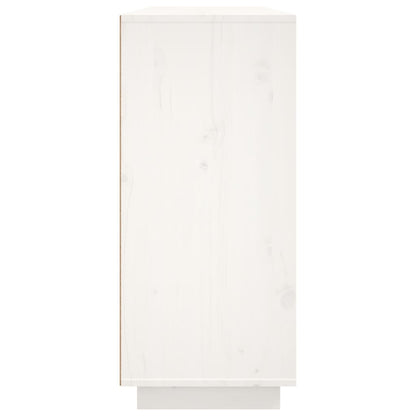 Dressoir 120X35X80 Cm Massief Grenenhout Wit