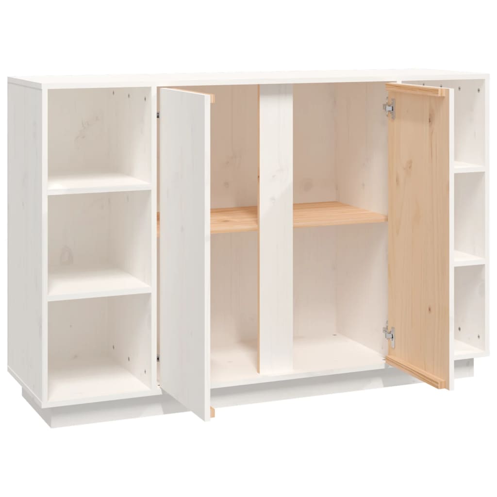 Dressoir 120X35X80 Cm Massief Grenenhout Wit