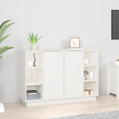 Dressoir 120X35X80 Cm Massief Grenenhout Wit