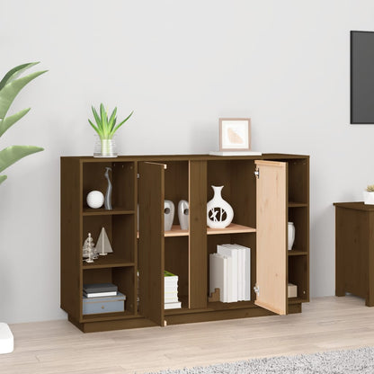 Dressoir 120X35X80 Cm Massief Grenenhout Honingbruin
