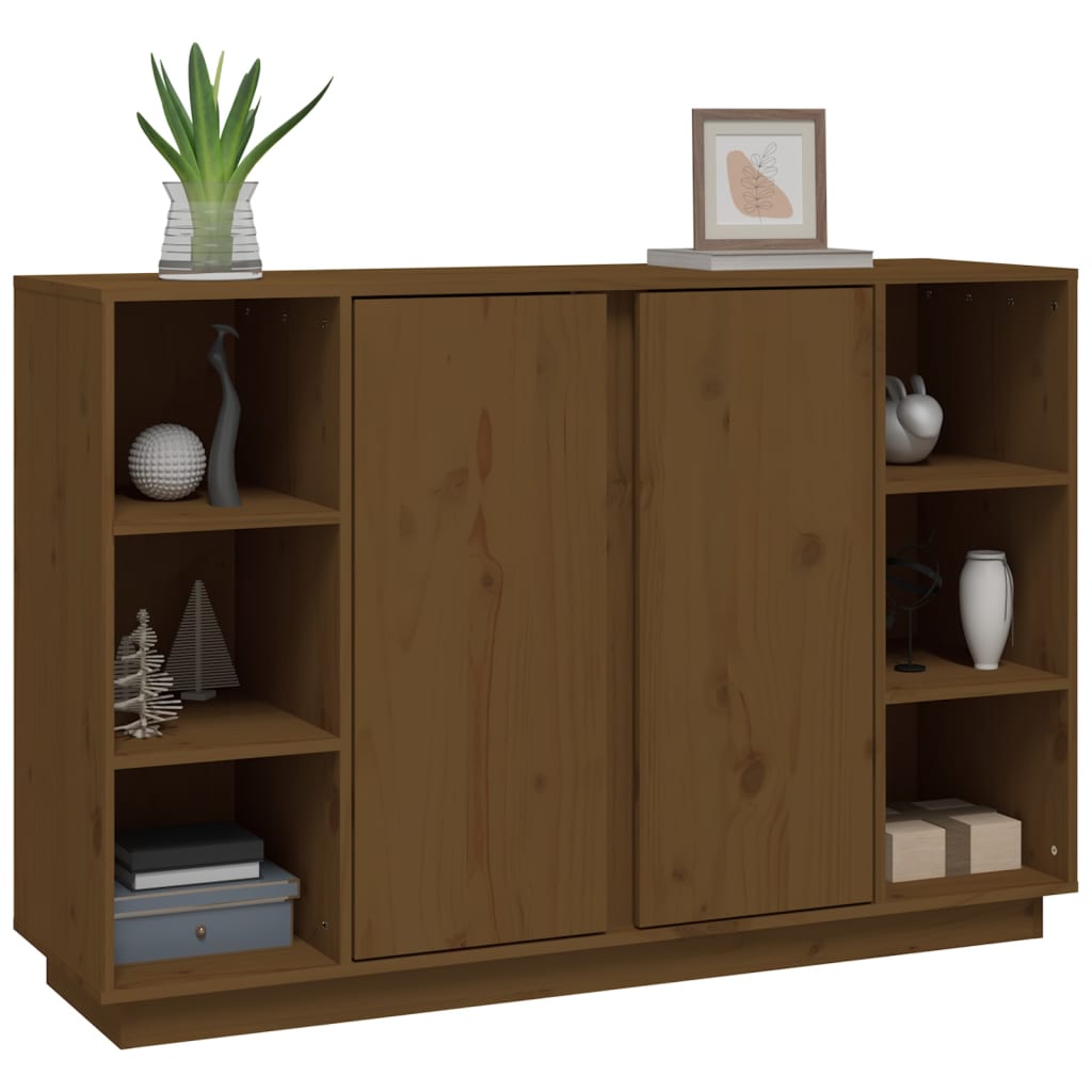 Dressoir 120X35X80 Cm Massief Grenenhout Honingbruin