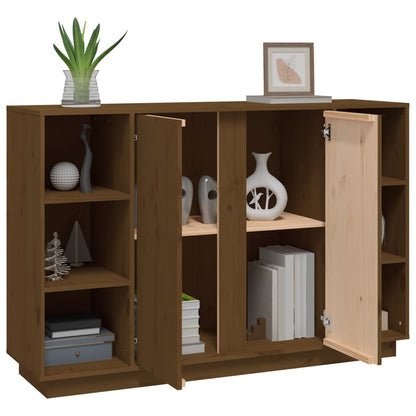 Dressoir 120X35X80 Cm Massief Grenenhout Honingbruin