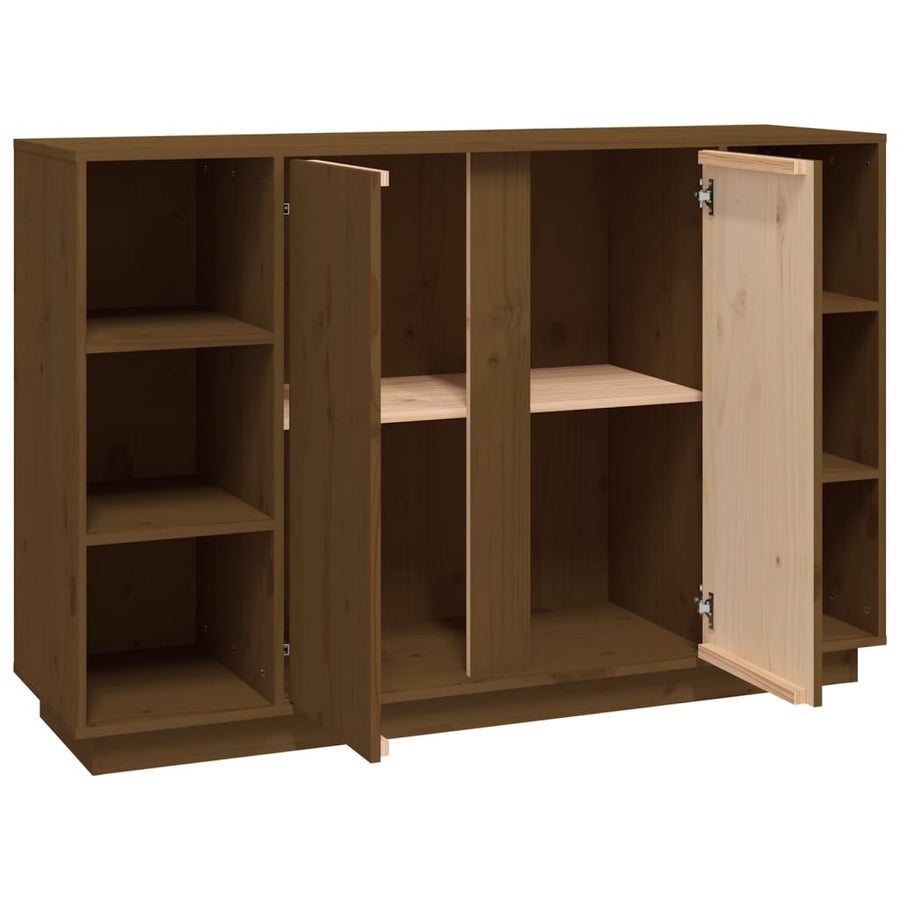 Dressoir 120X35X80 Cm Massief Grenenhout Honingbruin
