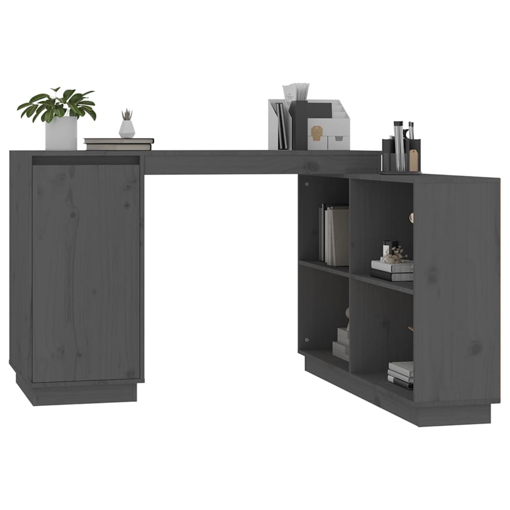 Bureau 110X50X75 Cm Massief Grenenhout Grijs