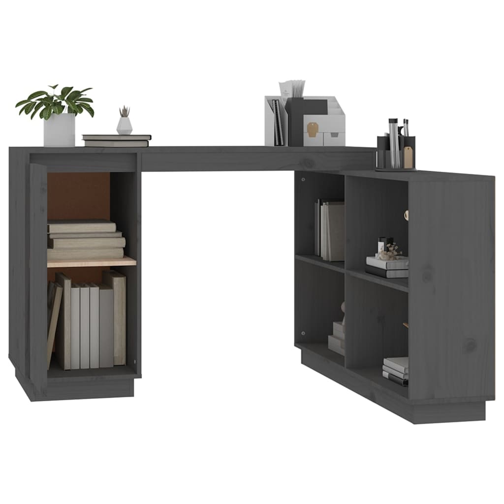 Bureau 110X50X75 Cm Massief Grenenhout Grijs