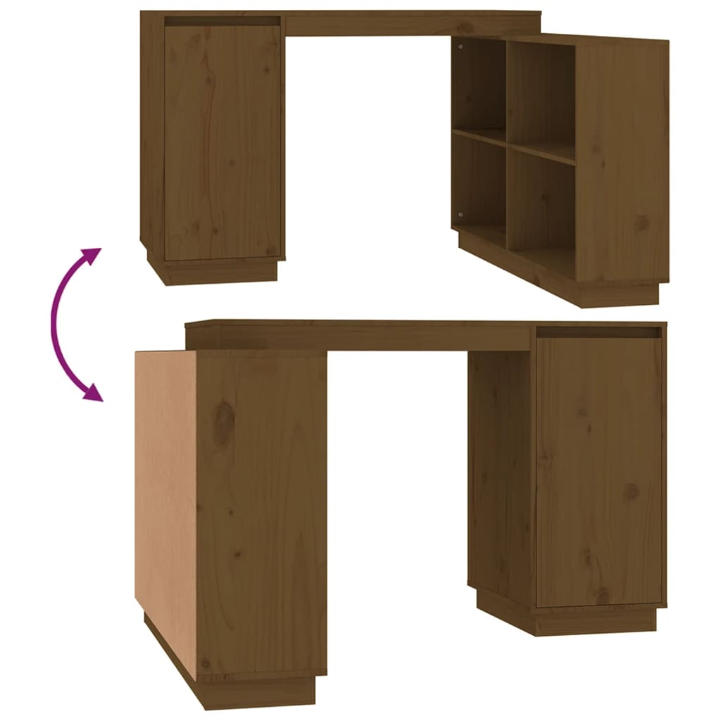 Bureau 110x50x75 cm massief grenenhout honingbruin