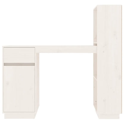 Bureau 110X53X117 Cm Massief Grenenhout Wit