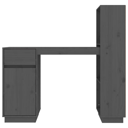 Bureau 110X53X117 Cm Massief Grenenhout Grijs