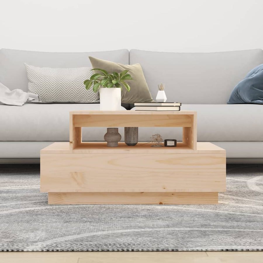 Salontafel 80X55X40,5 Cm Massief Grenenhout