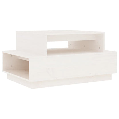 Salontafel 80X55X40,5 Cm Massief Grenenhout Wit
